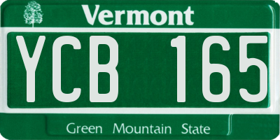 VT license plate YCB165