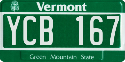 VT license plate YCB167