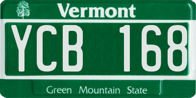 VT license plate YCB168