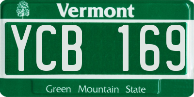 VT license plate YCB169