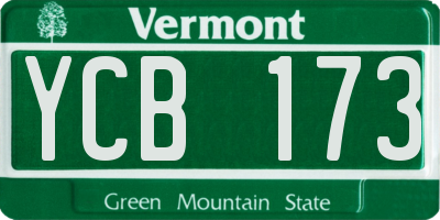 VT license plate YCB173