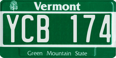 VT license plate YCB174
