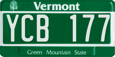 VT license plate YCB177
