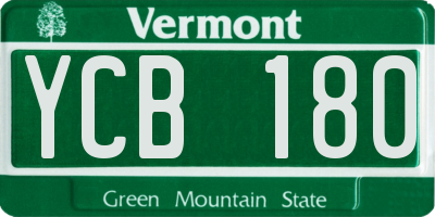 VT license plate YCB180