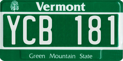 VT license plate YCB181