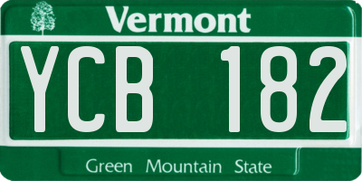 VT license plate YCB182