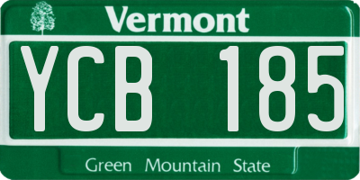 VT license plate YCB185