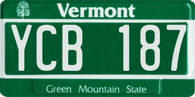 VT license plate YCB187