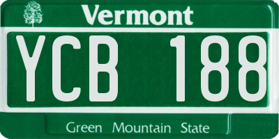 VT license plate YCB188