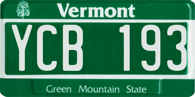 VT license plate YCB193