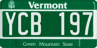 VT license plate YCB197