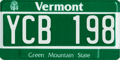 VT license plate YCB198