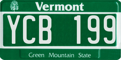 VT license plate YCB199