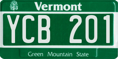 VT license plate YCB201