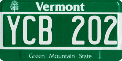VT license plate YCB202
