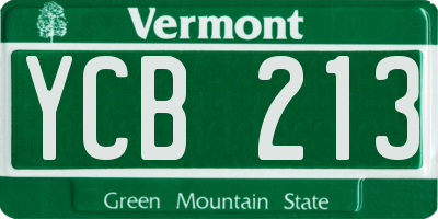 VT license plate YCB213