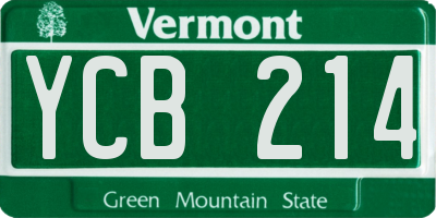 VT license plate YCB214