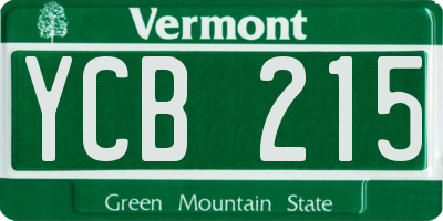 VT license plate YCB215