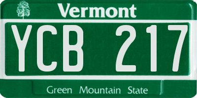 VT license plate YCB217