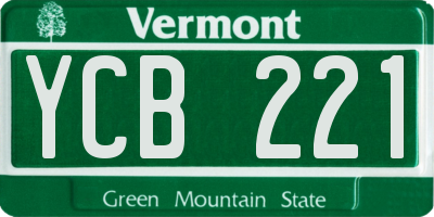 VT license plate YCB221