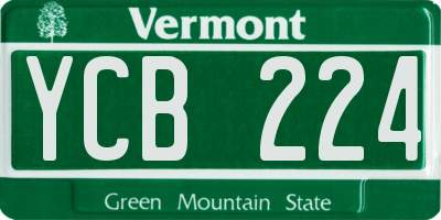 VT license plate YCB224