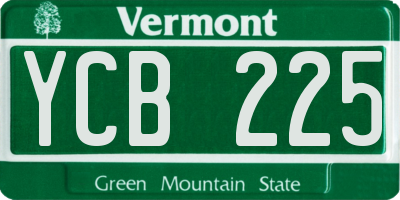 VT license plate YCB225