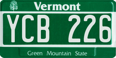 VT license plate YCB226