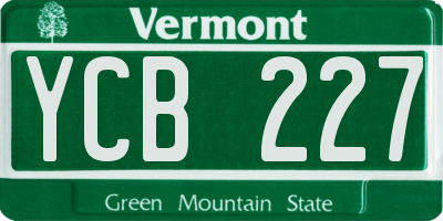 VT license plate YCB227