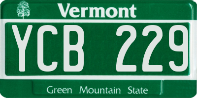 VT license plate YCB229