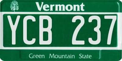 VT license plate YCB237