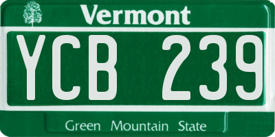 VT license plate YCB239