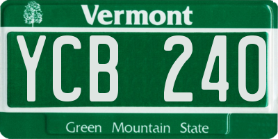 VT license plate YCB240