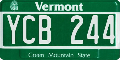 VT license plate YCB244