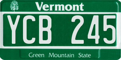 VT license plate YCB245