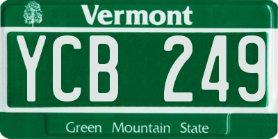 VT license plate YCB249