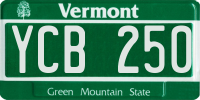 VT license plate YCB250