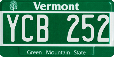 VT license plate YCB252