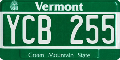 VT license plate YCB255