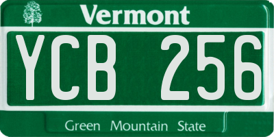 VT license plate YCB256