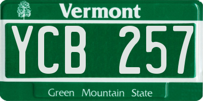 VT license plate YCB257
