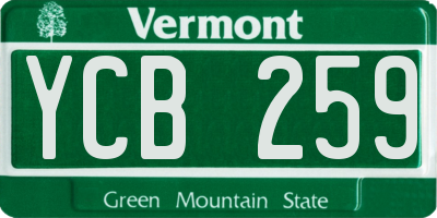 VT license plate YCB259