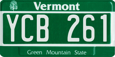 VT license plate YCB261