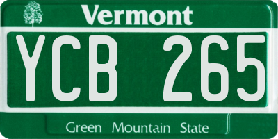 VT license plate YCB265