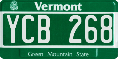 VT license plate YCB268