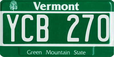 VT license plate YCB270