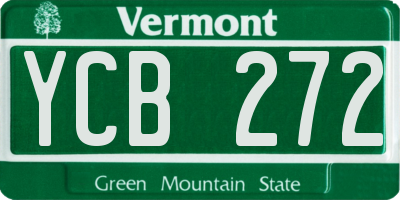 VT license plate YCB272