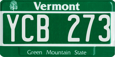 VT license plate YCB273