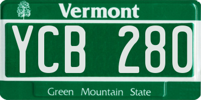 VT license plate YCB280