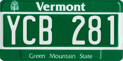 VT license plate YCB281