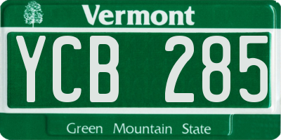 VT license plate YCB285